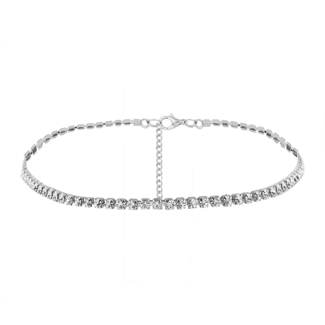 Elegant Sparkling Diamond Necklace - Delicate Rhinestone Short Chain