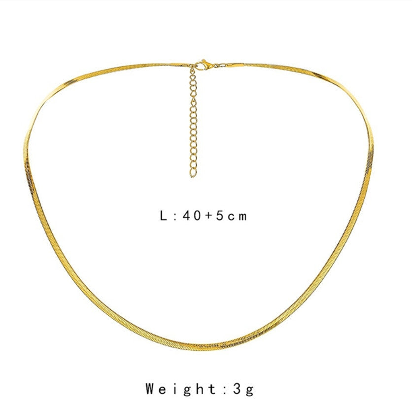 Simple Snake Bone Chain Necklace - Fashion Alloy Choker Collarbone Chain