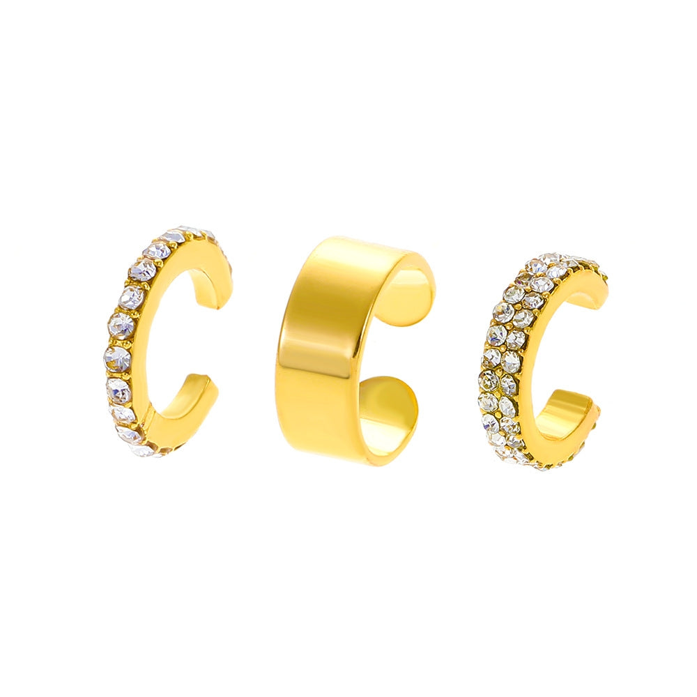 Minimalist Zircon C Shape Alloy Ear Cuff Set