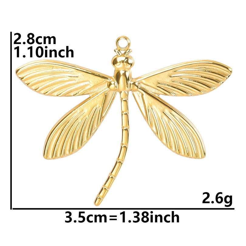 Dragonfly 304 Stainless Steel Plated Pendant Necklace - Minimalist Luxury DIY Accessory