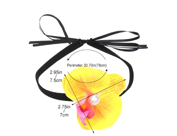 Elegant Floral Orchid Choker Necklace - Minimalist Design