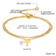 Stainless Steel Zircon Cross Double Layer Anklet - Gold Plated Fashion Jewelry