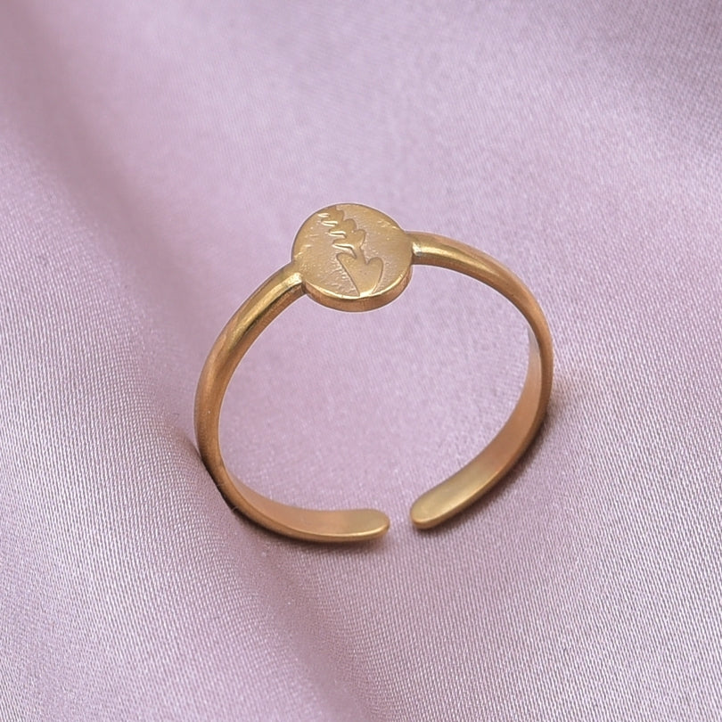 Minimalist Geometric 18K Gold Plated Stainless Steel Adjustable Open Ring