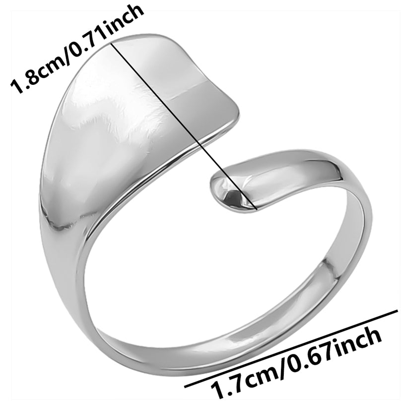 Minimalist Geometric 18K Gold Plated Adjustable Stainless Steel Open Ring