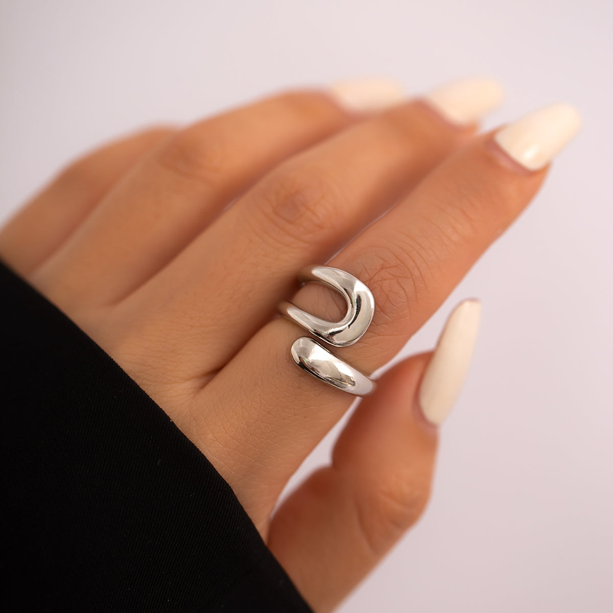 Simple Geometric Alloy Open Rings for Women