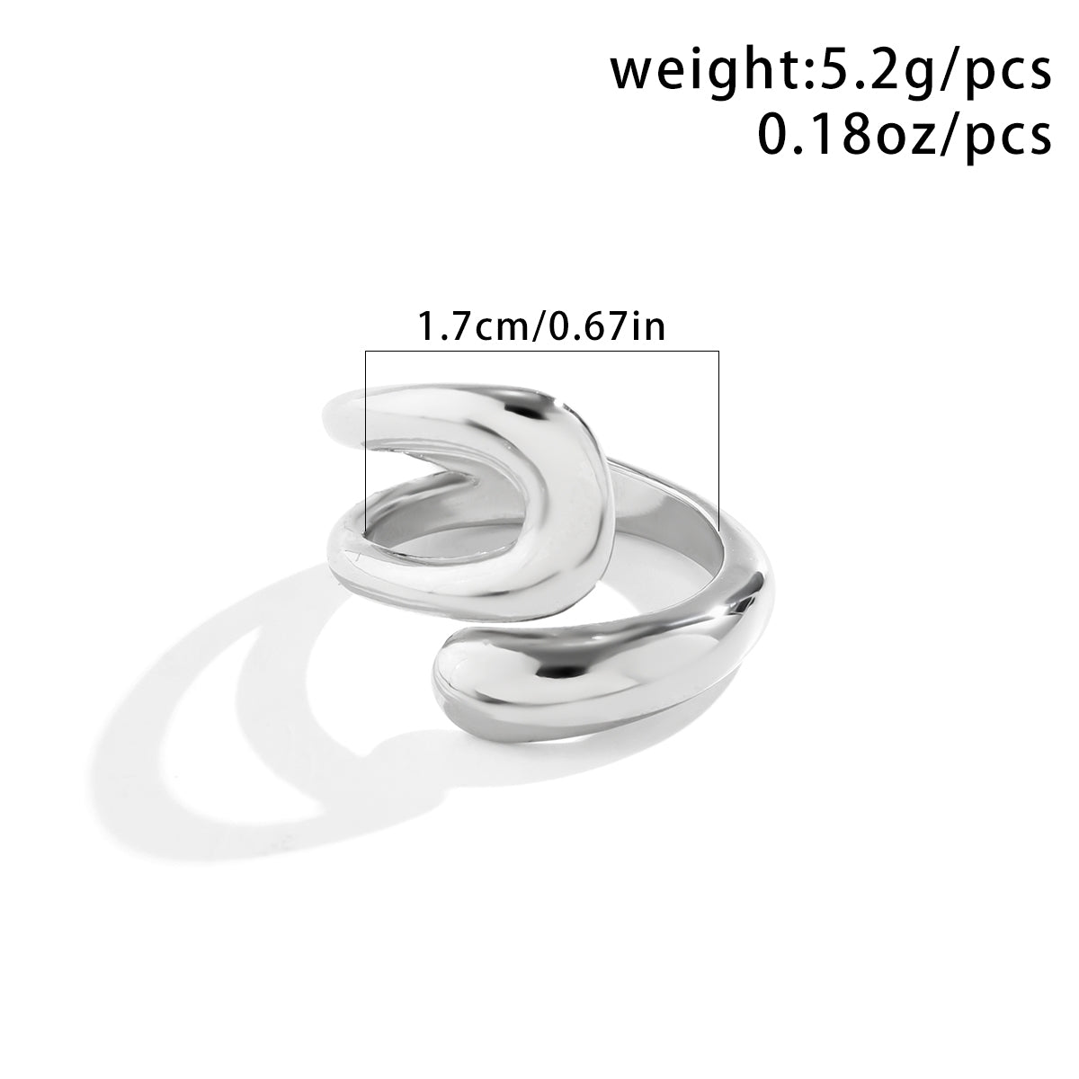 Simple Geometric Alloy Open Rings for Women