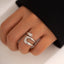 Simple Geometric Alloy Open Rings for Women