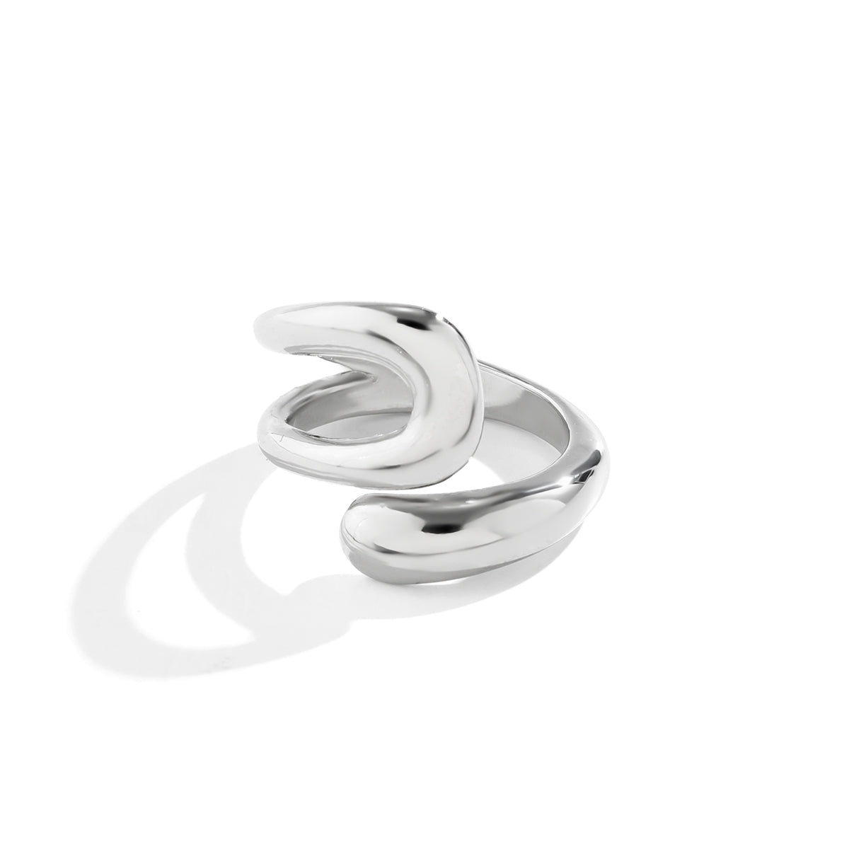 Simple Geometric Alloy Open Rings for Women