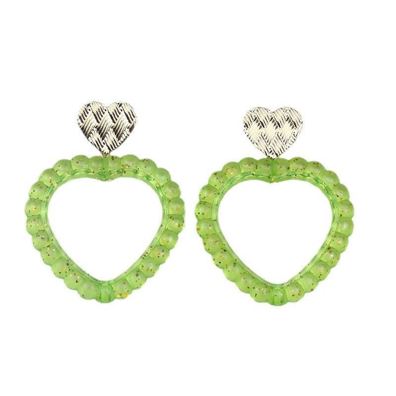 Simple Heart Shape Acrylic Drop Earrings