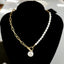 Elegant Baroque Pearl Pendant Necklace with Iron Plating Chain