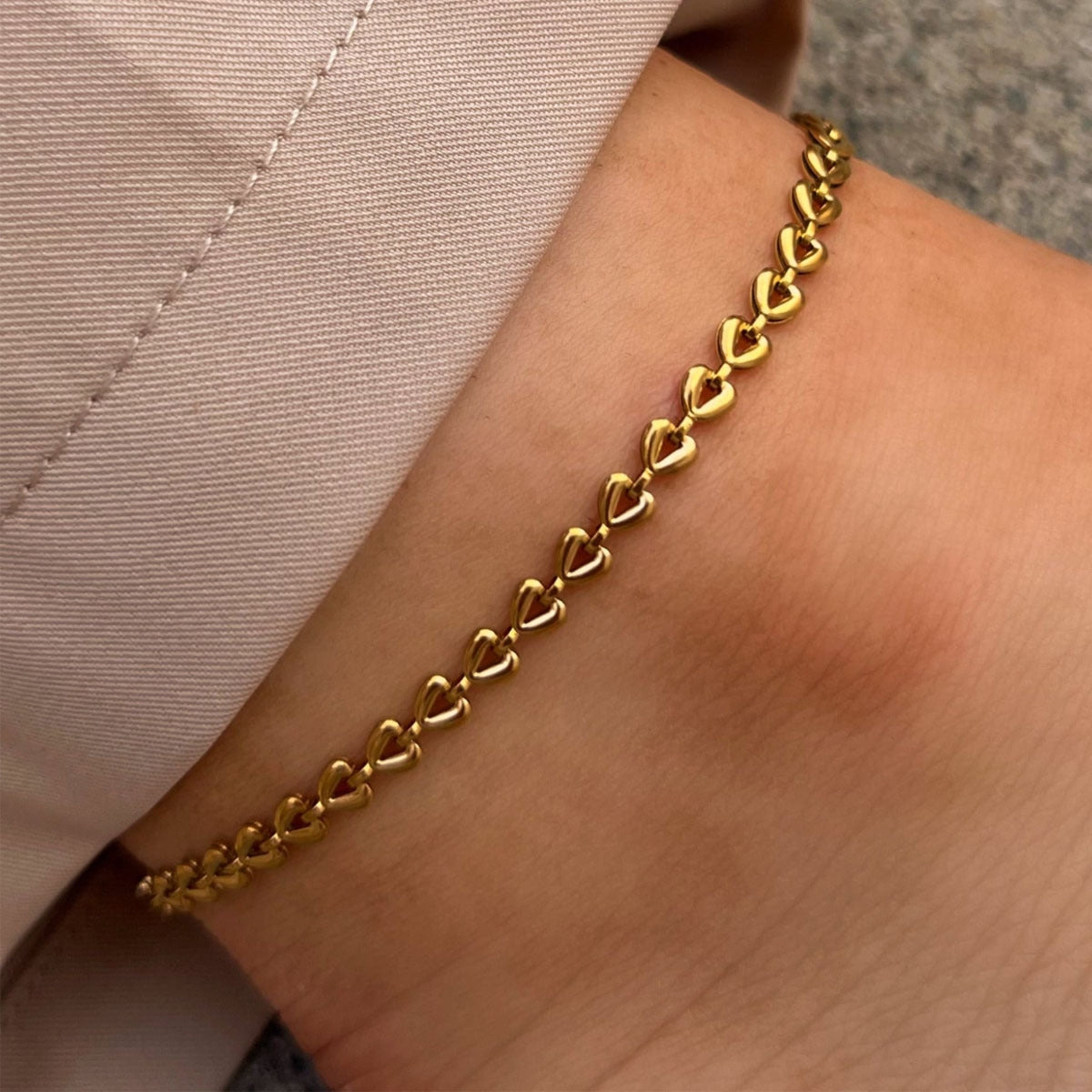 Minimalist 18k Gold Plated Stainless Steel Figaro Box Chain Anklet