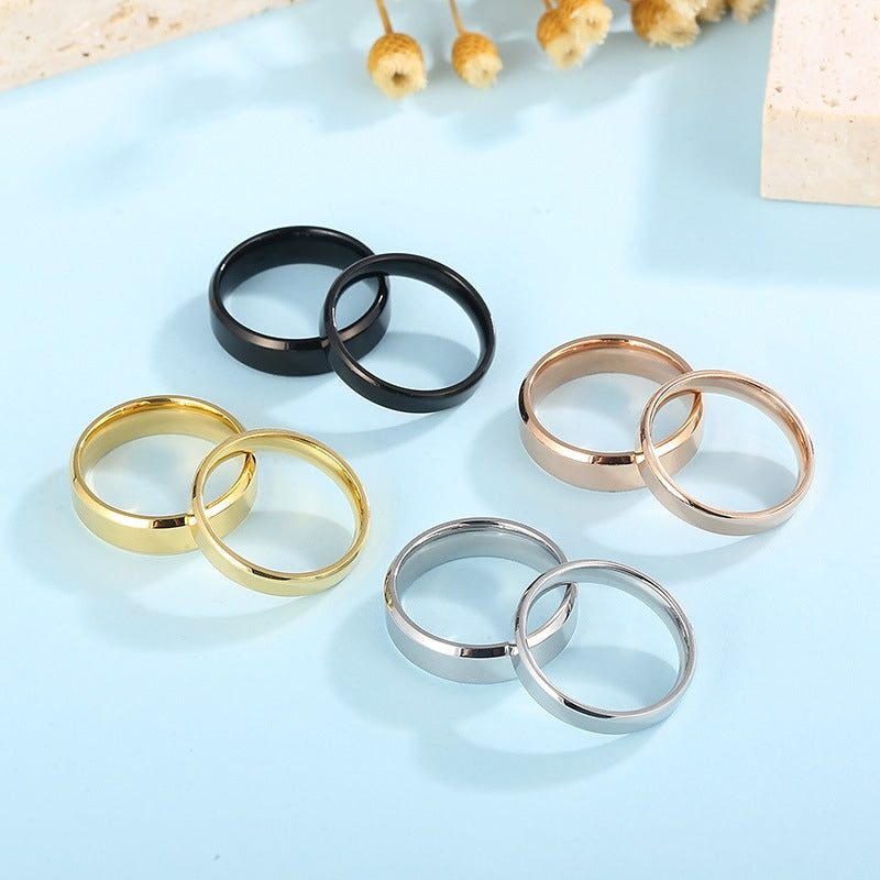 18K Gold Plated Stainless Steel Minimalist Couple Rings