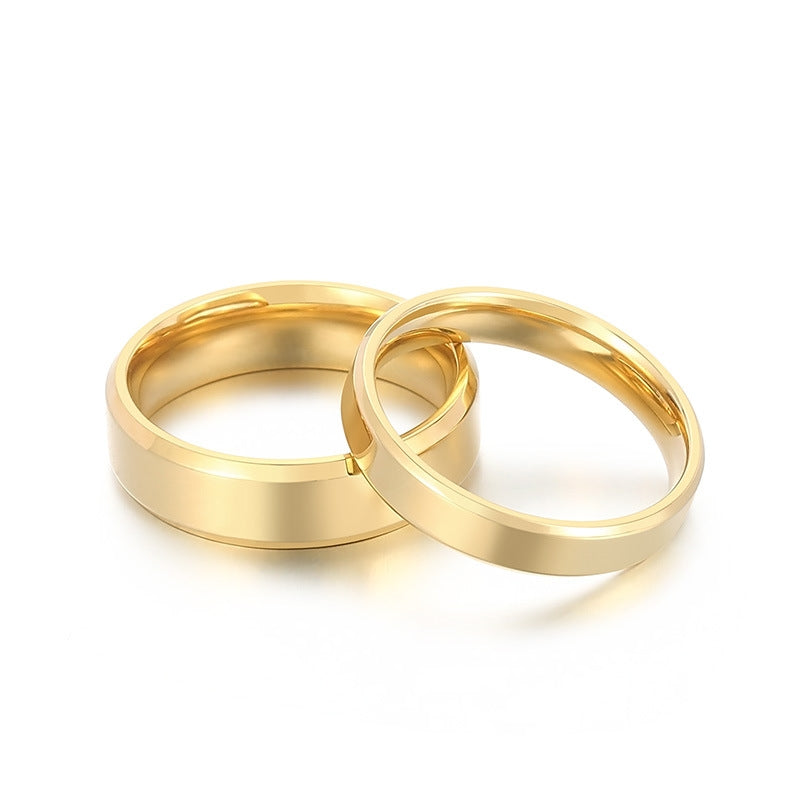 18K Gold Plated Stainless Steel Minimalist Couple Rings