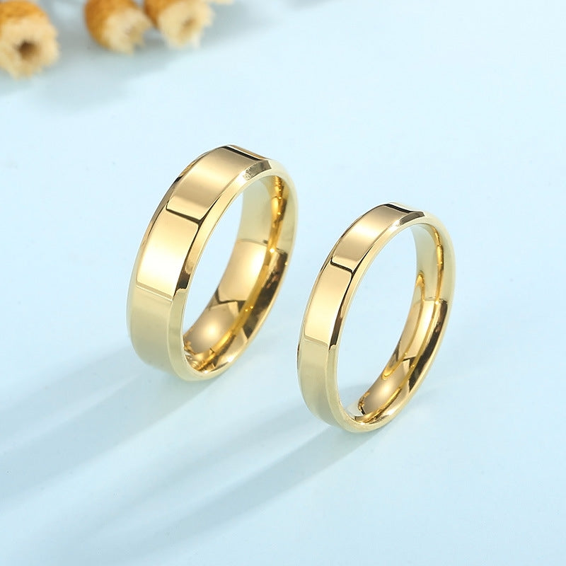 18K Gold Plated Stainless Steel Minimalist Couple Rings