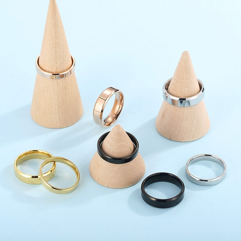 18K Gold Plated Stainless Steel Minimalist Couple Rings