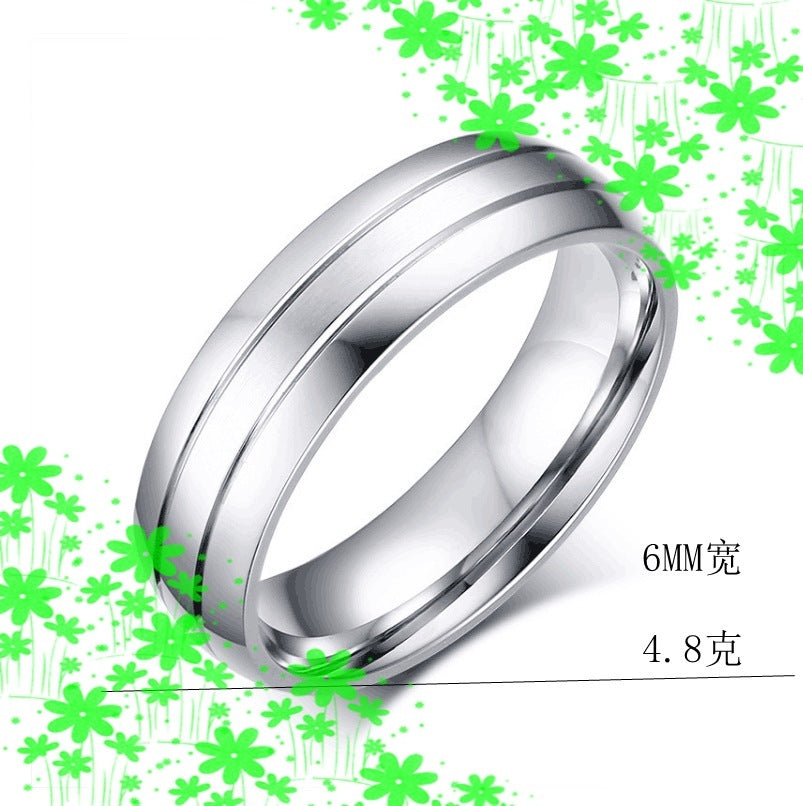 Wholesale Fashion Stainless Steel Couple Ring with Inlaid Diamond