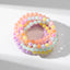 Sweet Round Acrylic Beaded Elastic Bracelet Set for Party Girls