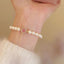 14K Gold Plated Zircon Imitation Pearl Beaded Bracelet