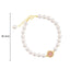 14K Gold Plated Zircon Imitation Pearl Beaded Bracelet