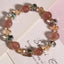 Strawberry Crystal Water Droplet Knitted Bracelet