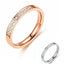 U Shape Stainless Steel Zircon Ring 3mm Rose Gold Women's Band