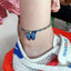 Butterfly Pendant Anklet with Colorful Gemstones for Women