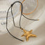 18K Gold Stainless Steel Starfish Pendant Necklace - Vintage Beach Style