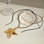 18K Gold Stainless Steel Starfish Pendant Necklace - Vintage Beach Style