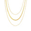 18K Gold Plated Stainless Steel Geometric Layered Snake Chain Necklace
