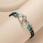 Layered Heart & Turquoise Beaded Anklet and Necklace Set