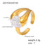 Irregular Geometric 18K Gold Plated Titanium Steel Open Ring