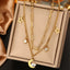 Vintage Style Devil's Eye Star Moon 18K Gold Plated Stainless Steel Layered Necklace with Turquoise and Rhinestones