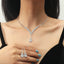 Korean Crystal Zirconia Necklace and Earring Set for Brides