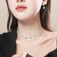 Korean Crystal Zirconia Necklace and Earring Set for Brides