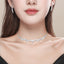 Korean Crystal Zirconia Necklace and Earring Set for Brides