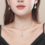 Korean Crystal Zirconia Necklace and Earring Set for Brides