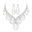 Wholesale Water Drop Rhinestone Bridal Necklace and Earring Set