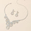 Wholesale Water Drop Rhinestone Bridal Necklace and Earring Set