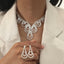 Wholesale Water Drop Rhinestone Bridal Necklace and Earring Set