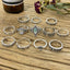 Vintage Hollow Diamond Bee and Heart Ring Set - 27 Pieces