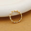 Minimalist Color Block 18K Gold Plated Open Ring with White Enamel Detailing