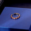 Minimalist Color Block 18K Gold Plated Open Ring with White Enamel Detailing
