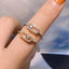 Wholesale Minimalist Geometric 18K Gold Plated Zircon Copper Rings