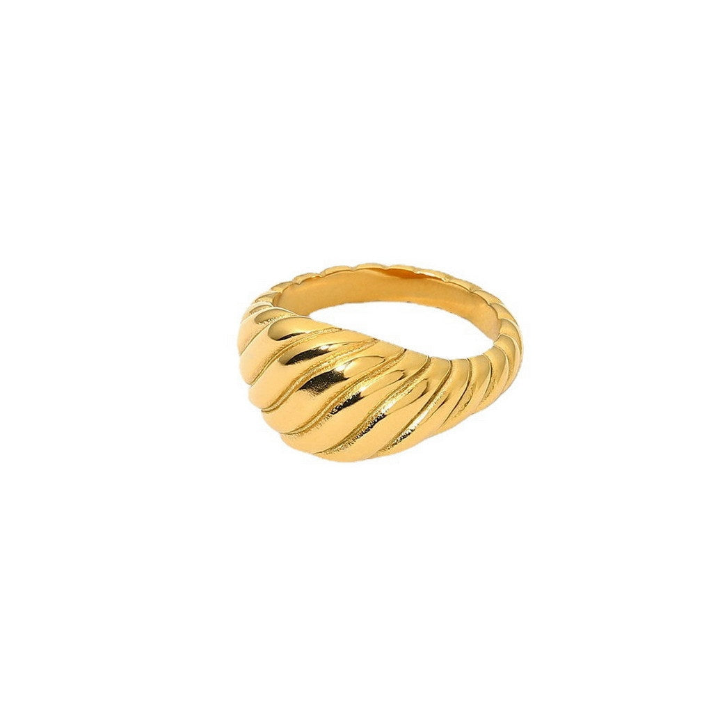 Wholesale Geometric 18k Gold Plated Stainless Steel Twist Rings