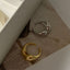 18K Gold Plated Heart Shape Copper Rings - Minimalist Design