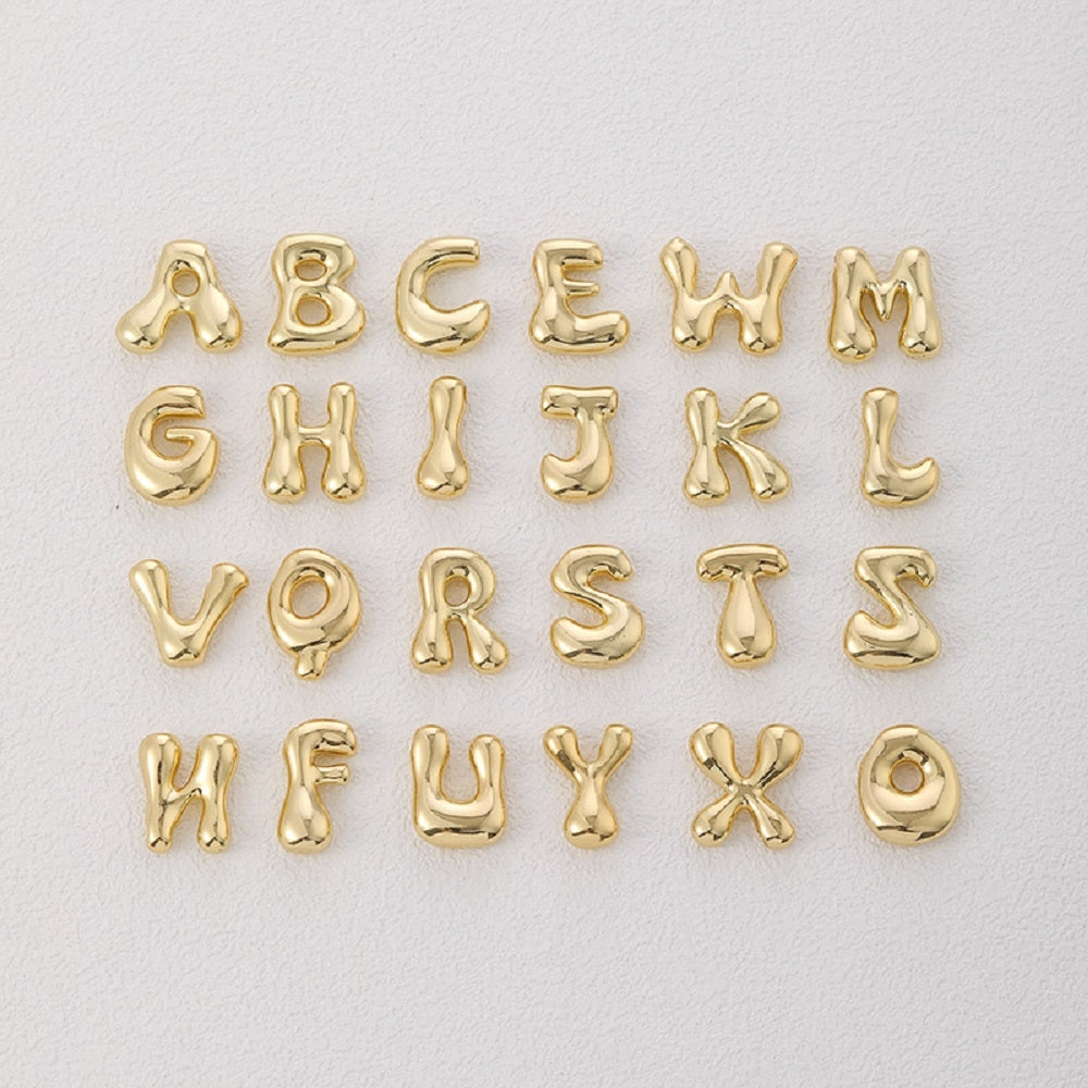 18K Gold Plated Brass Alphabet Pendant Necklace