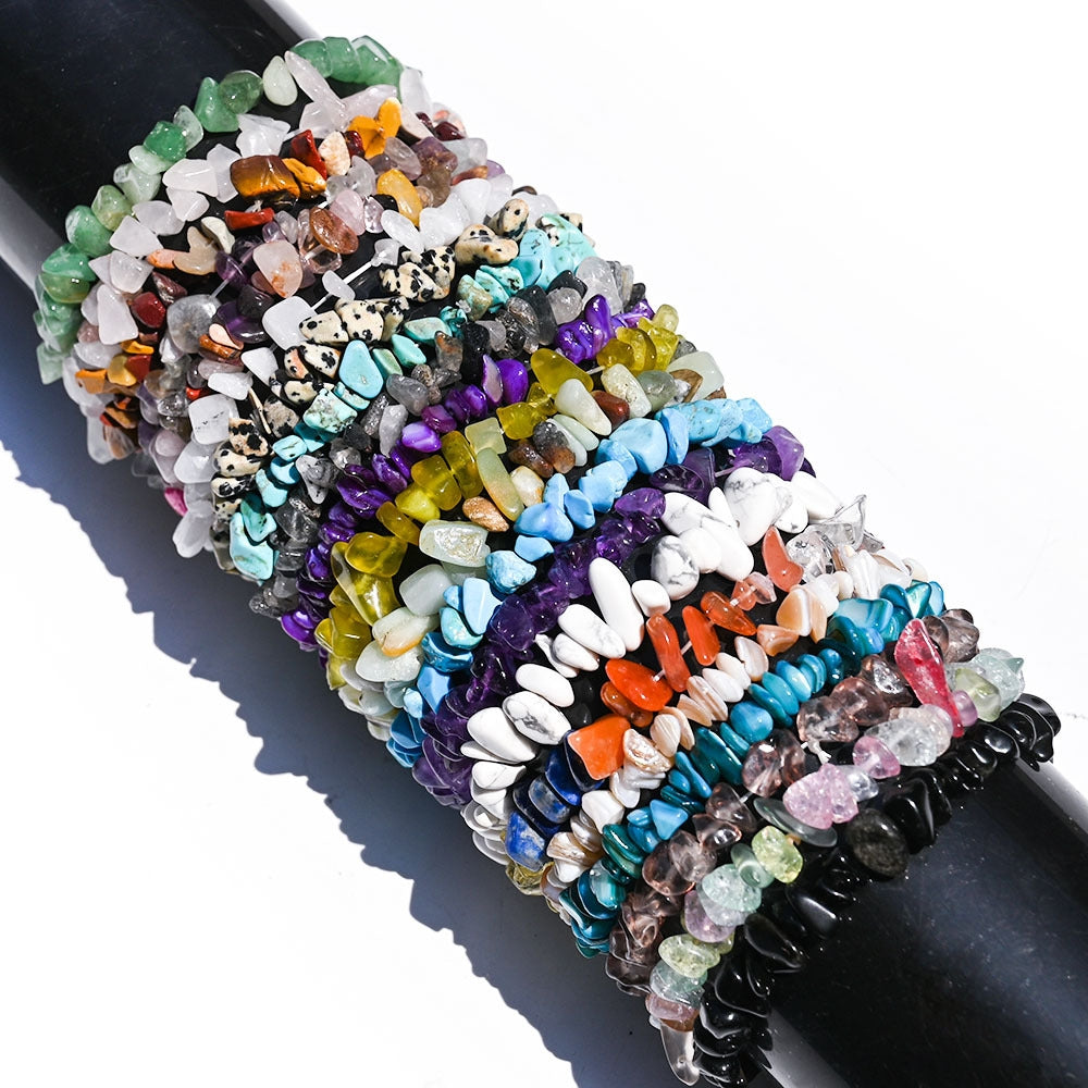 Wholesale Natural Stone Polished Multicolor Crystal Stretch Bracelets