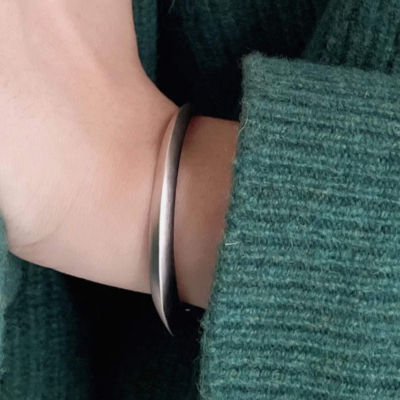 Simple Style Sterling Silver Cuff and Twist Open Bracelet