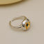 Minimalist 18K Gold Plated Open Ring with Color Contrast Design