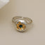 Minimalist 18K Gold Plated Open Ring with Color Contrast Design